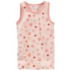People Wear Organic - Bio Kinder Unterhemd mit Erdbeer-Allover