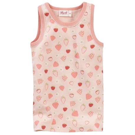 People Wear Organic - Bio Kinder Unterhemd mit Erdbeer-Allover