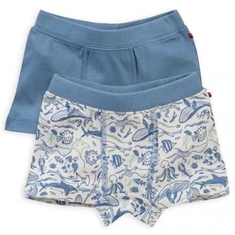 People Wear Organic - Bio Kinder Hipshorts Doppelpack mit Unterwasser-Allover/Uni