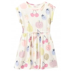 People Wear Organic - Bio Kinder Jersey Kleid mit Früchte-Allover