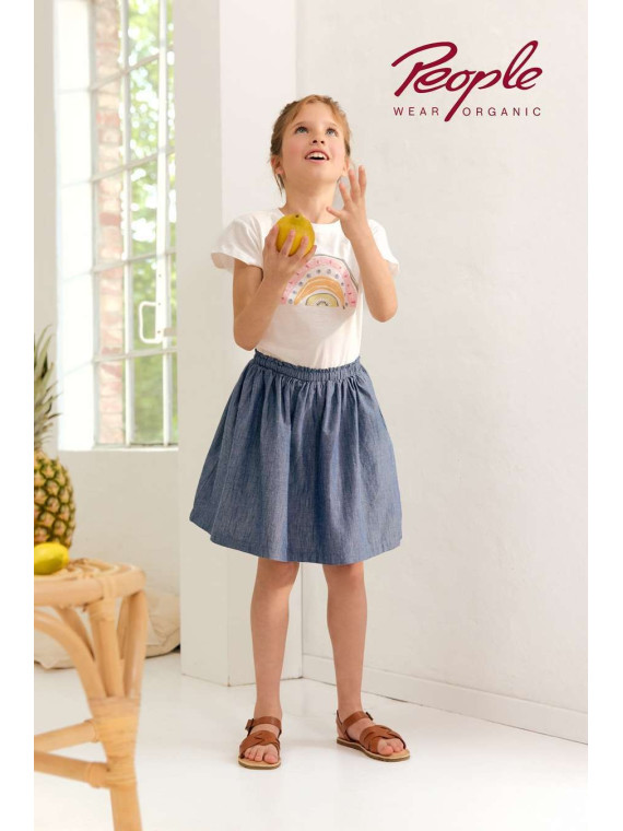 People Wear Organic - Bio Kinder T-Shirt mit fruchtigem Regenbogen-Druck