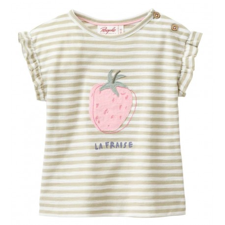 People Wear Organic - Bio Baby T-Shirt mit Erdbeer-Applikation und Streifen