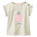 People Wear Organic - Bio Baby T-Shirt mit Erdbeer-Applikation und Streifen