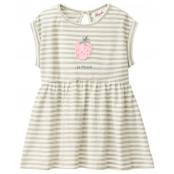 People Wear Organic - Bio Baby Kleid mit Erdbeer-Applikation und Streifen