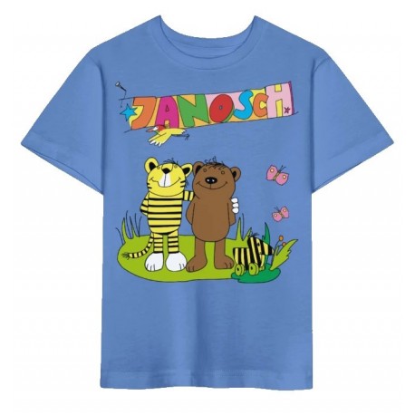 spreadshirt - Bio Kinder T-Shirt mit Janosch-Druck, bright blue