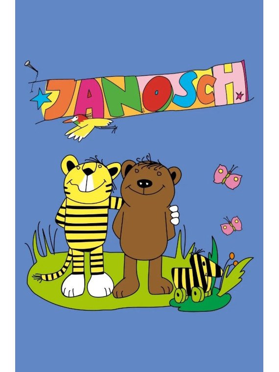 spreadshirt - Bio Kinder T-Shirt mit Janosch-Druck, bright blue