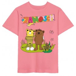 spreadshirt - Bio Kinder T-Shirt mit Janosch-Druck, pink joy