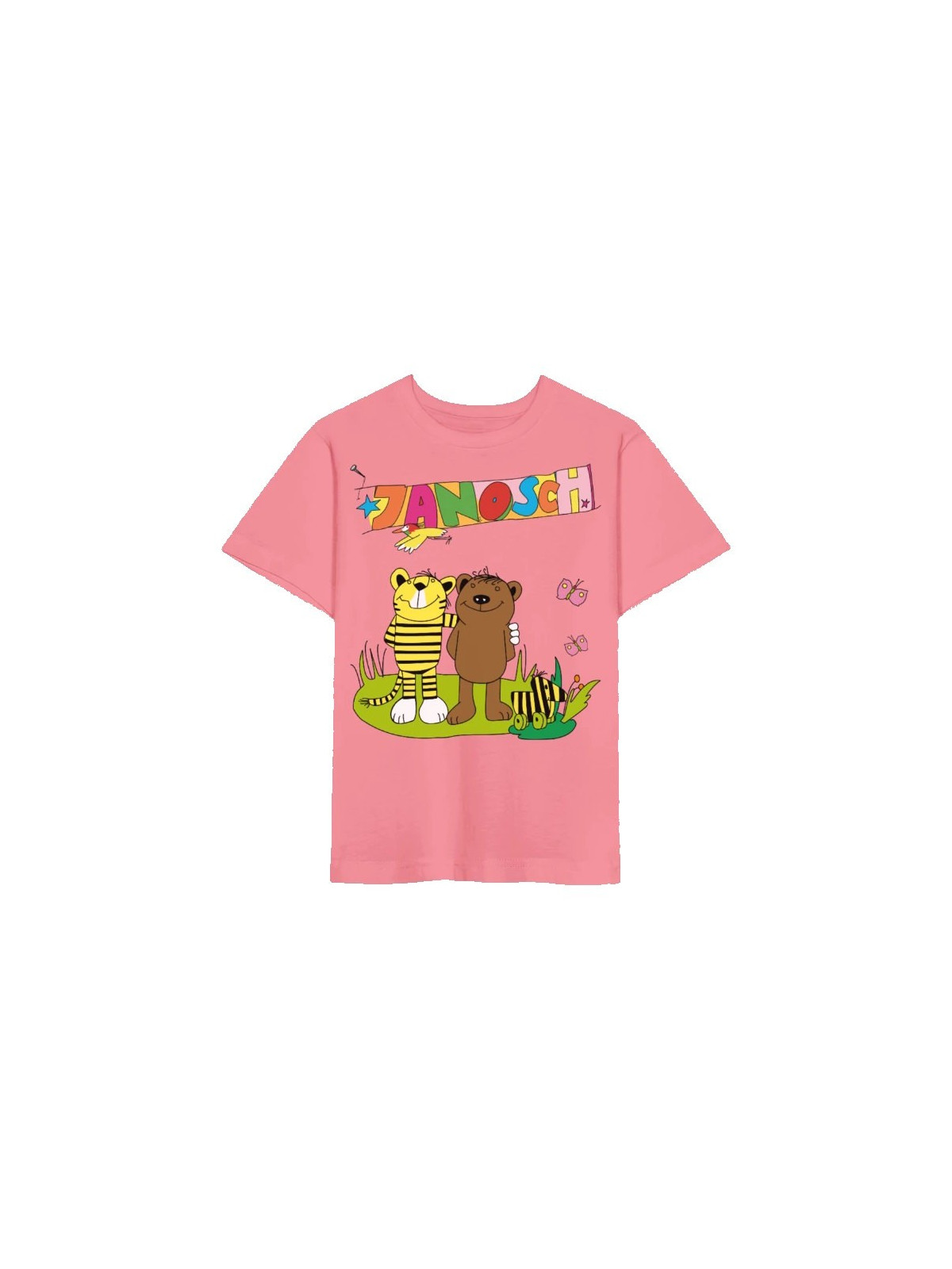 spreadshirt - Bio Kinder T-Shirt mit Janosch-Druck, pink joy