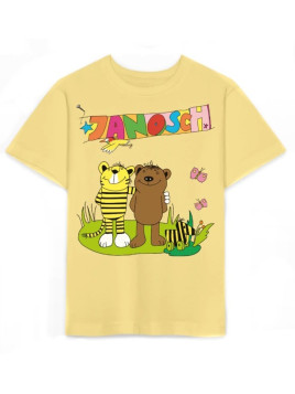 spreadshirt - Bio Kinder T-Shirt mit Janosch-Druck, viva yellow