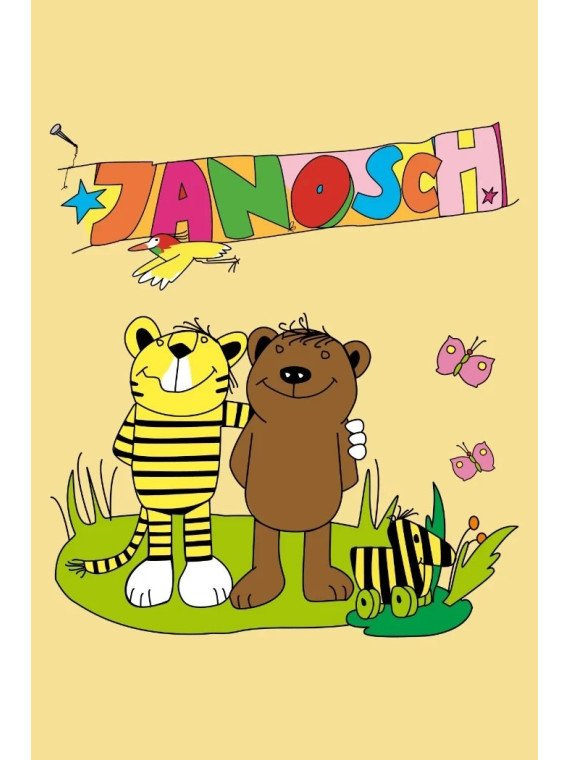 spreadshirt - Bio Kinder T-Shirt mit Janosch-Druck, viva yellow