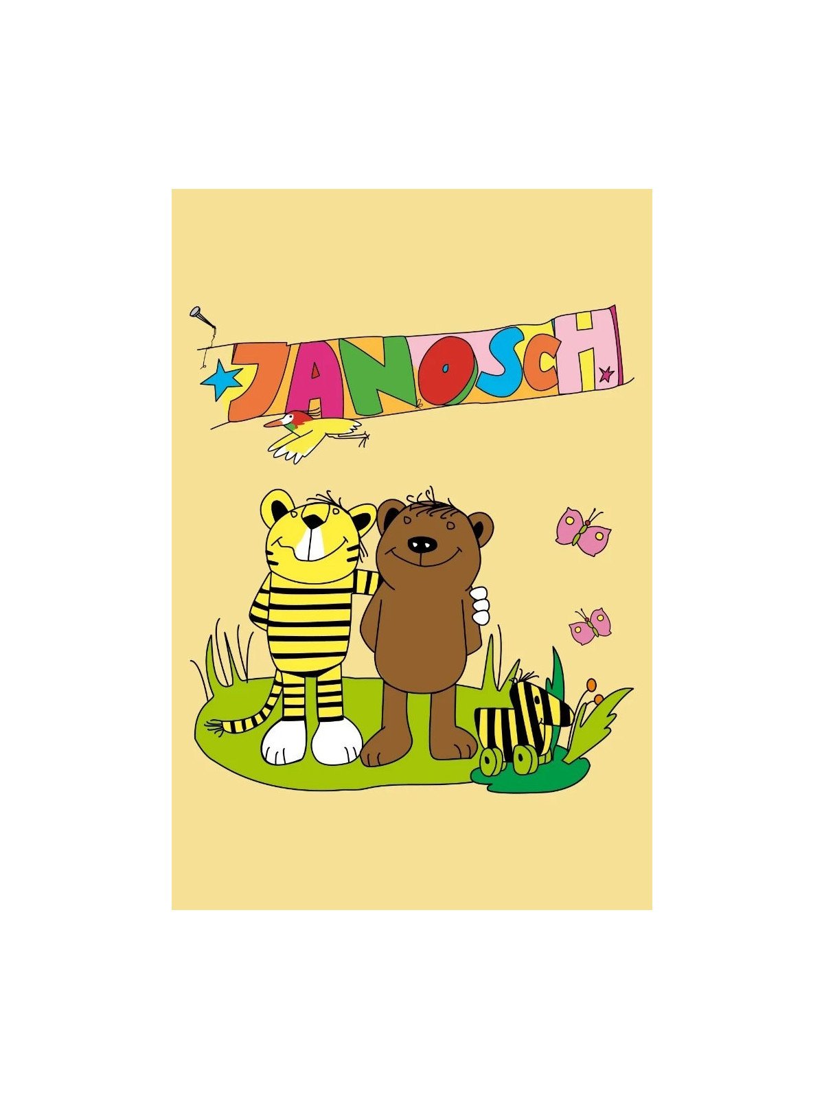 spreadshirt - Bio Kinder T-Shirt mit Janosch-Druck, viva yellow