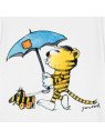 spreadshirt - Bio Kinder T-Shirt mit Janosch-Druck "Tiger mit Schirm", weiß