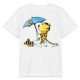 spreadshirt - Bio Kinder T-Shirt mit Janosch-Druck "Tiger mit Schirm", weiß