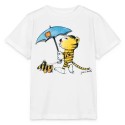 spreadshirt - Bio Kinder T-Shirt mit Janosch-Druck "Tiger mit Schirm", weiß
