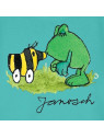 spreadshirt - Bio Kinder T-Shirt mit Janosch-Druck "Tigerente und Frosch", pool blue