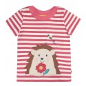 frugi - Bio Kinder T-Shirt "Easy On" mit Igel-Applikationen und Streifen