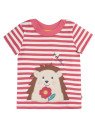 frugi - Bio Kinder T-Shirt "Easy On" mit Igel-Applikationen und Streifen