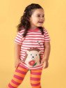 frugi - Bio Kinder T-Shirt "Easy On" mit Igel-Applikationen und Streifen