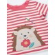 frugi - Bio Kinder T-Shirt "Easy On" mit Igel-Applikationen und Streifen