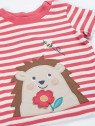 frugi - Bio Kinder T-Shirt "Easy On" mit Igel-Applikationen und Streifen