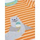 frugi - Bio Kinder T-Shirt "FRUGI-SCOUT" mit Robben-Applikation und Streifen