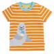 frugi - Bio Kinder T-Shirt "FRUGI-SCOUT" mit Robben-Applikation und Streifen