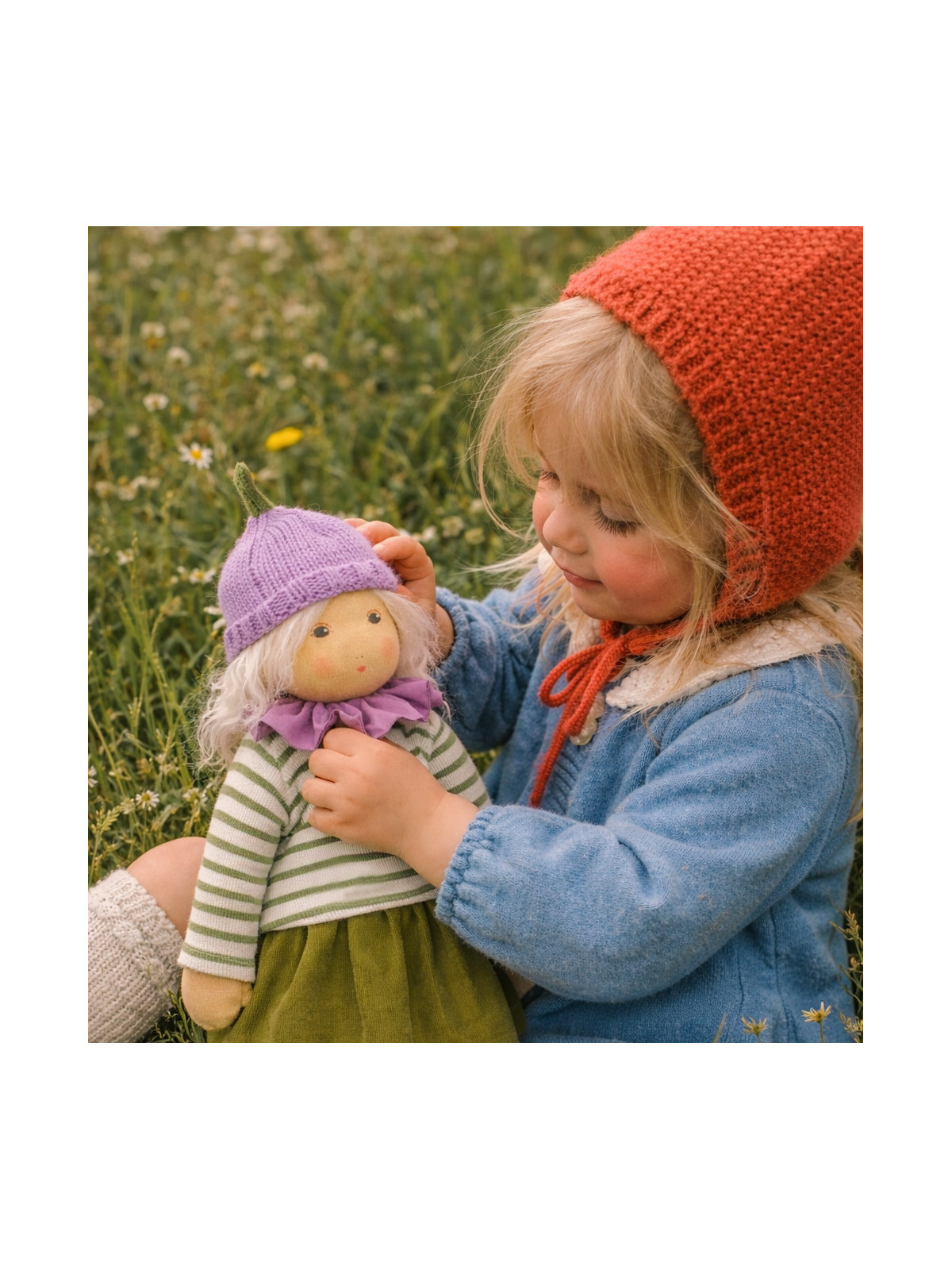 Nanchen Natur - Bio Schmusepuppe "Blütenkind Ida" 38cm