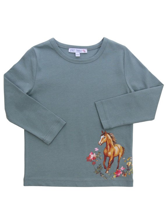 Enfant Terrible - Bio Kinder Langarmshirt mit Pferde-Druck