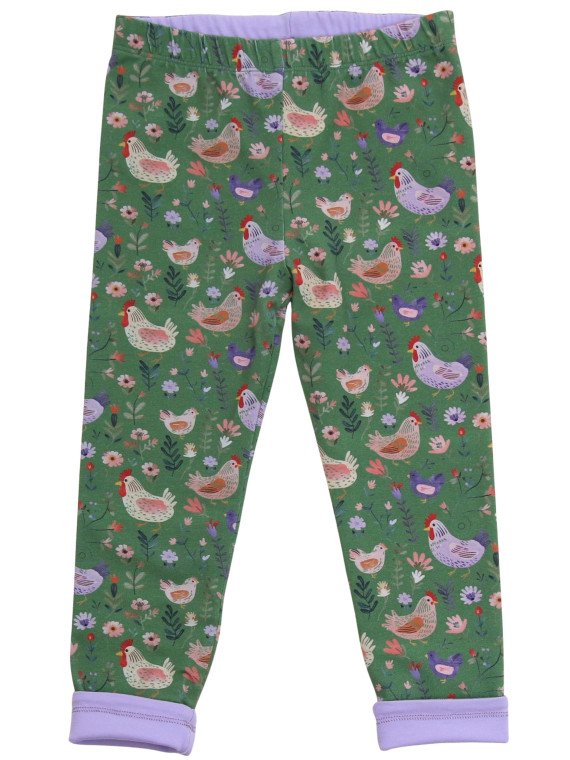 Enfant Terrible - Bio Kinder Wende Leggings mit Hühner-Allover