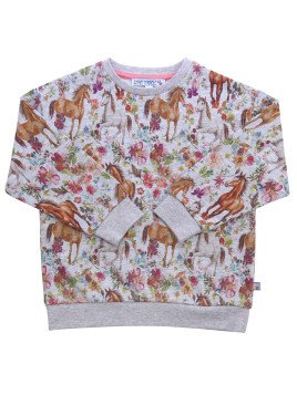 Enfant Terrible - Bio Kinder Sweatshirt mit Pferde-Allover