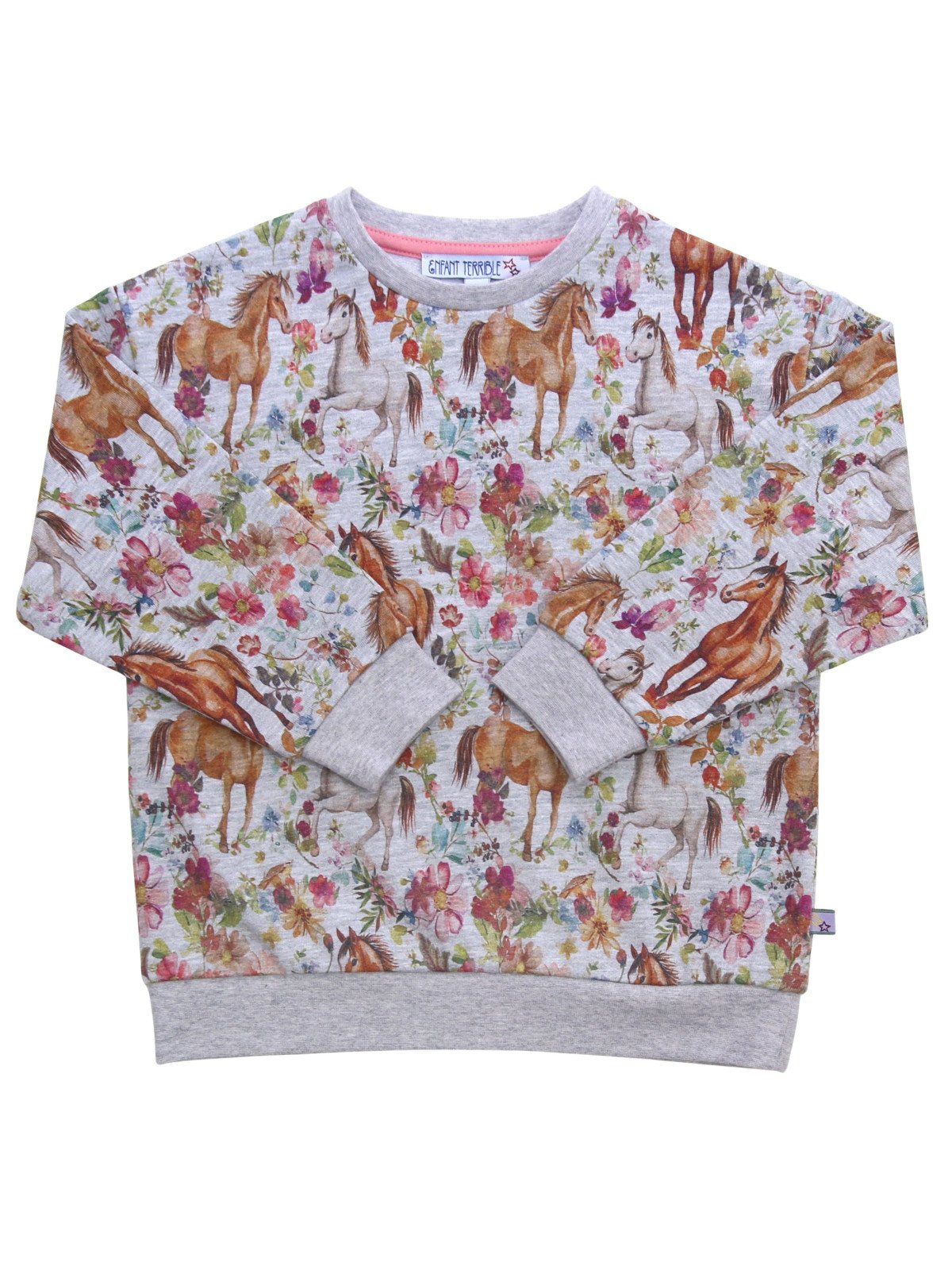 Enfant Terrible - Bio Kinder Sweatshirt mit Pferde-Allover