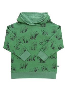 Enfant Terrible - Bio Kinder Sweatshirt mit Bären-Allover und Kapuze