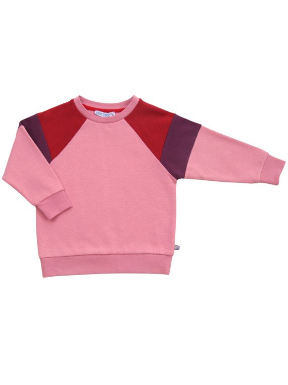 Enfant Terrible - Bio Kinder Sweatshirt mit Colourblocking, pink/beere