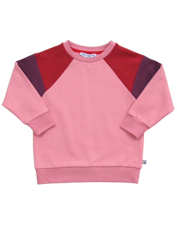 Enfant Terrible - Bio Kinder Sweatshirt mit Colourblocking, pink/beere