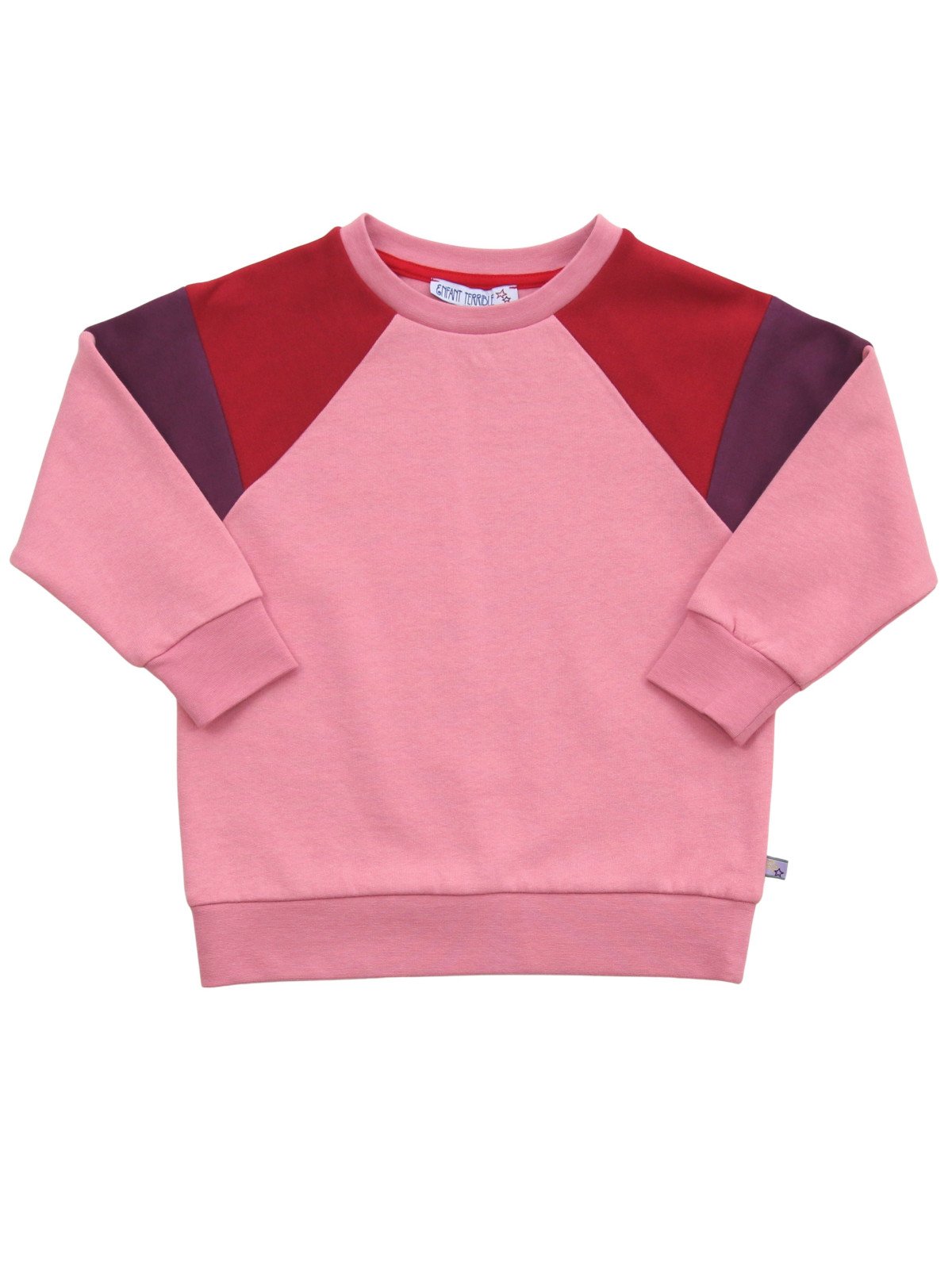 Enfant Terrible - Bio Kinder Sweatshirt mit Colourblocking, pink/beere
