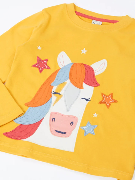frugi - Bio Kinder Langarmshirt "FRUGI-Adventure" mit Pferde-Applikation