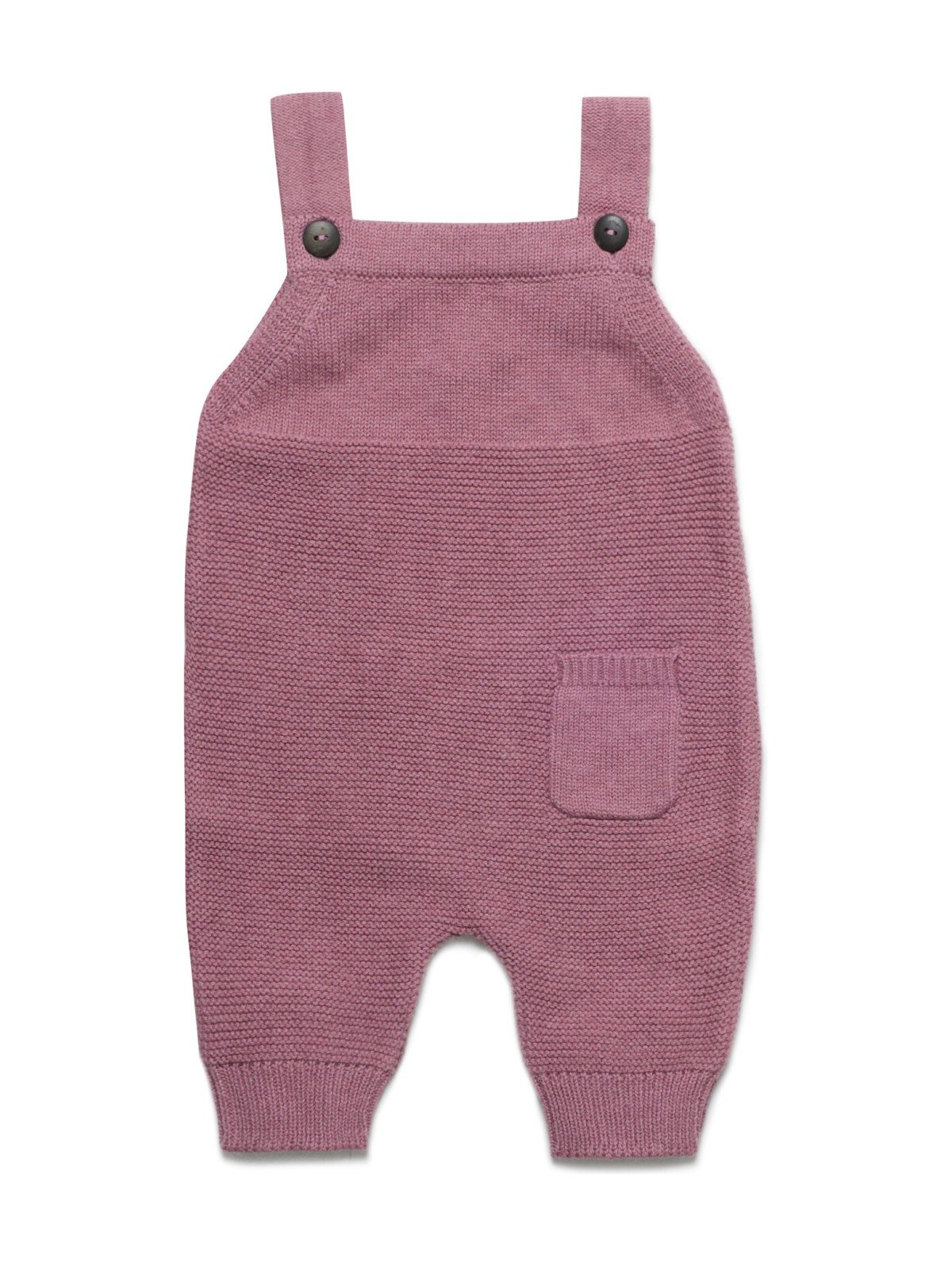 puri organic - Bio Baby Feinstrick Latzhose, Baumwolle/Wolle, granatapfel