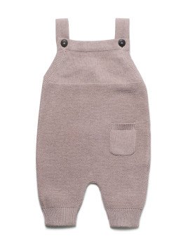 puri organic - Bio Baby Feinstrick Latzhose, Baumwolle/Wolle, peanut