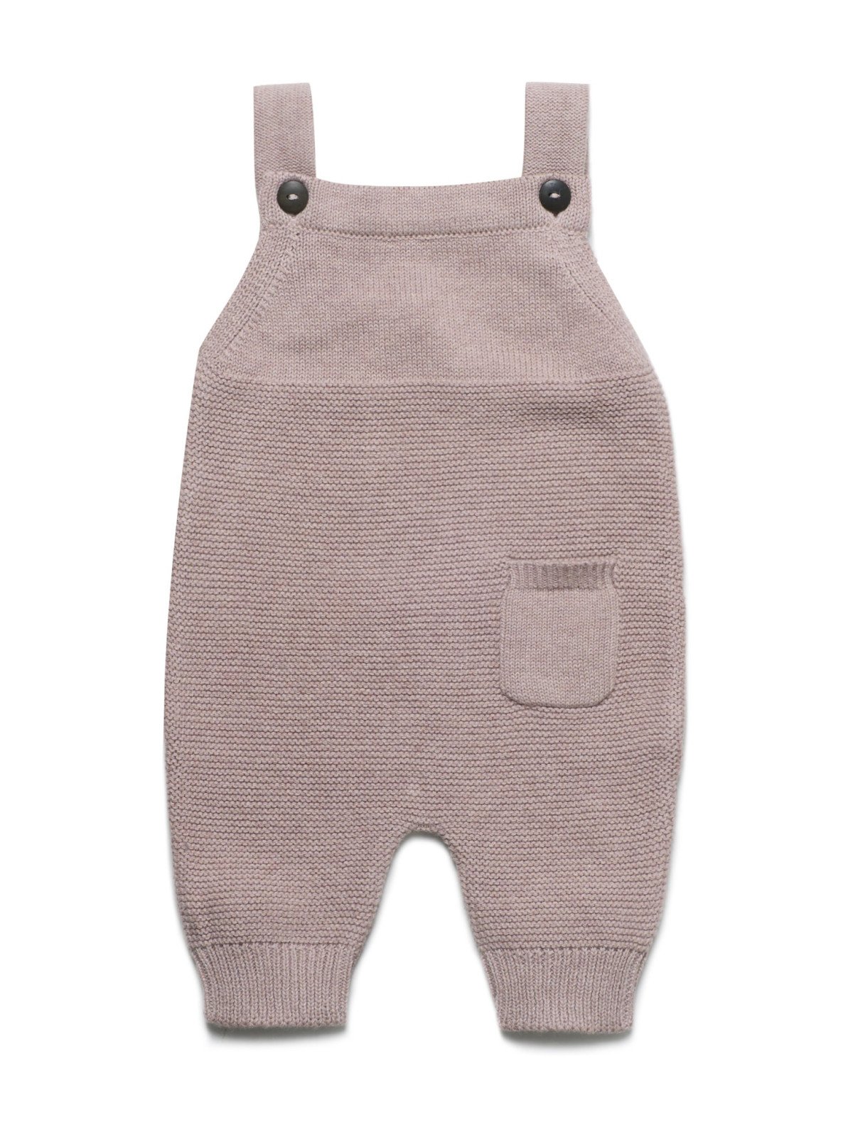 puri organic - Bio Baby Feinstrick Latzhose, Baumwolle/Wolle, peanut