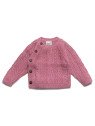 puri organic - Bio Baby Strickjacke aus Aranstrick, Wolle/Baumwolle, granatapfel