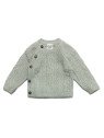 puri organic - Bio Baby Strickjacke aus Aranstrick, Wolle/Baumwolle, thymian