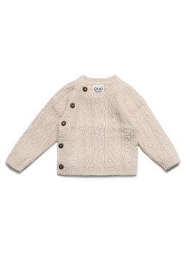 puri organic - Bio Baby Strickjacke aus Aranstrick, Wolle/Baumwolle, natur