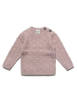 puri organic - Bio Baby Pullover aus Strukturstrick, Wolle/Baumwolle, peanut