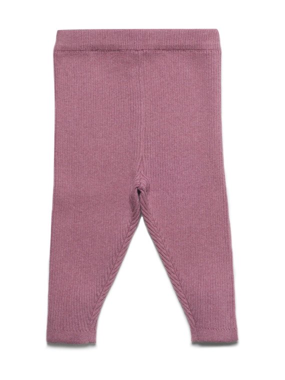 puri organic - Bio Baby Hose aus Rippenstrick, Baumwolle/Wolle, granatapfel