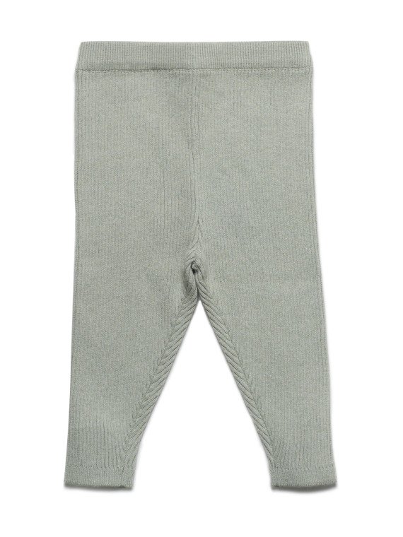 puri organic - Bio Baby Hose aus Rippenstrick, Baumwolle/Wolle, thymian