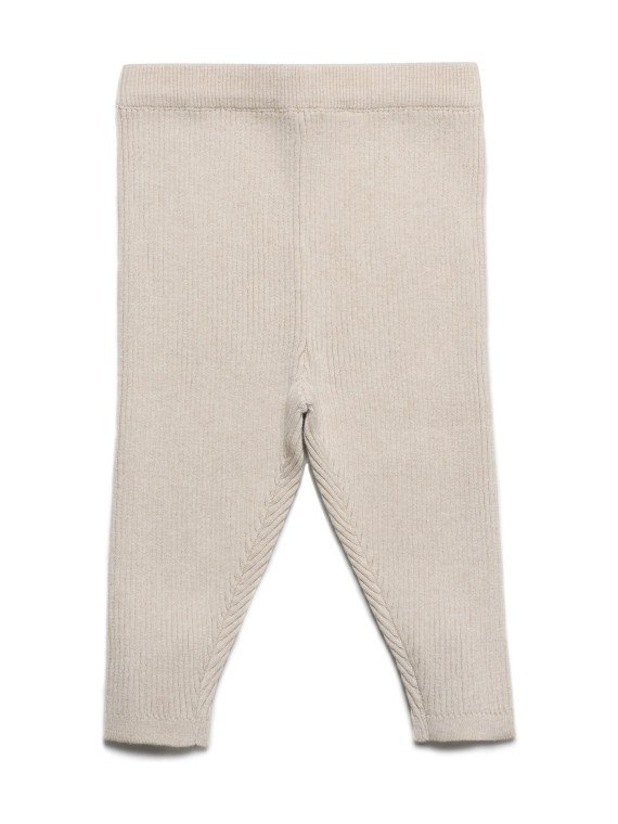 puri organic - Bio Baby Hose aus Rippenstrick, Baumwolle/Wolle, natur