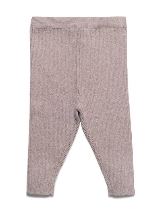 puri organic - Bio Baby Hose aus Rippenstrick, Baumwolle/Wolle, peanut