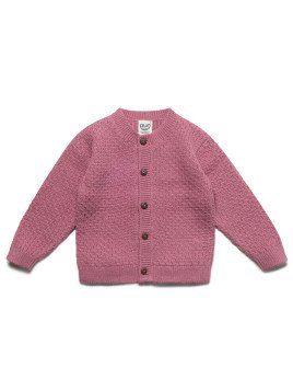 puri organic - Bio Baby Strickjacke aus Moosstrick, Wolle/Baumwolle, granatapfel