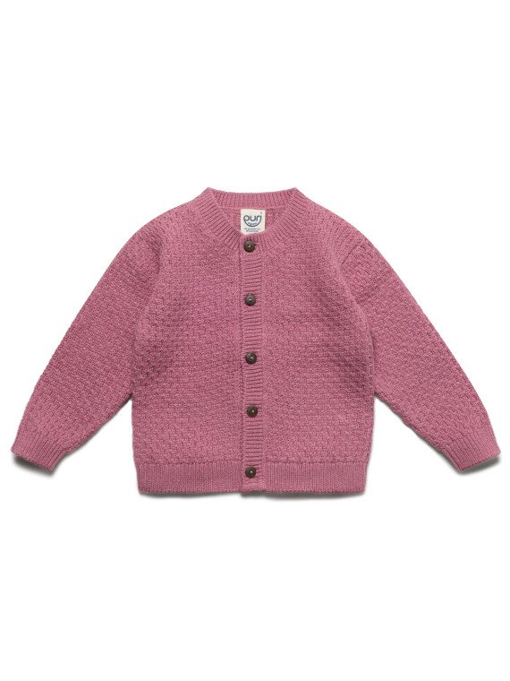 puri organic - Bio Baby Strickjacke aus Moosstrick, Wolle/Baumwolle, granatapfel