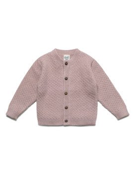 puri organic - Bio Baby Strickjacke aus Moosstrick, Wolle/Baumwolle, peanut